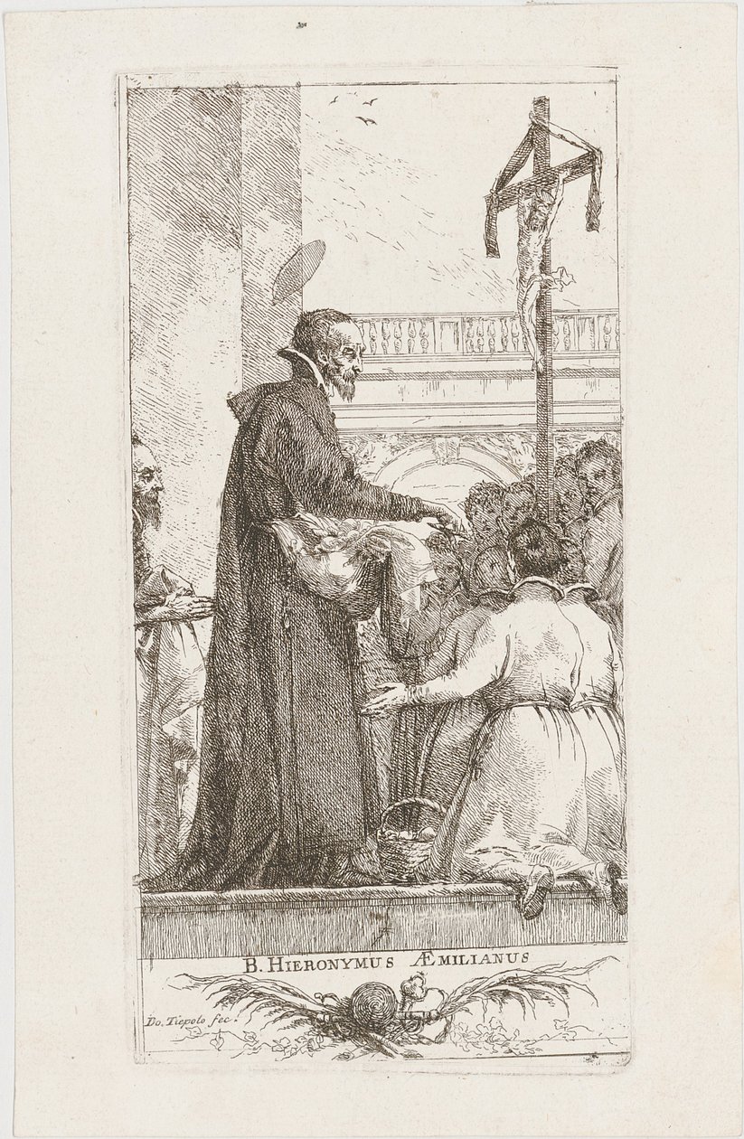 São Jerónimo Emiliano distribui esmolas de Giovanni Domenico Tiepolo