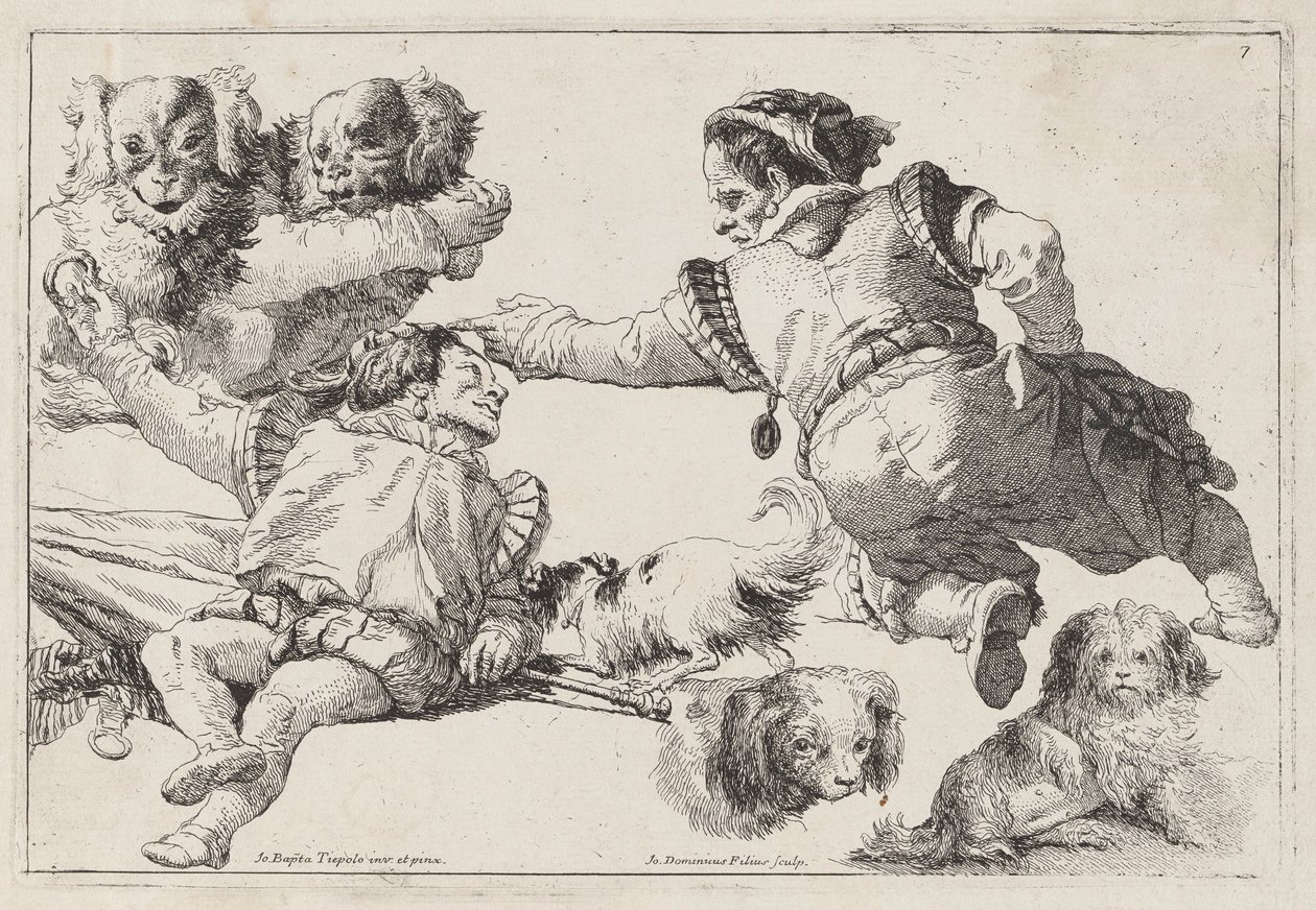 Anões e cães de Giovanni Domenico Tiepolo