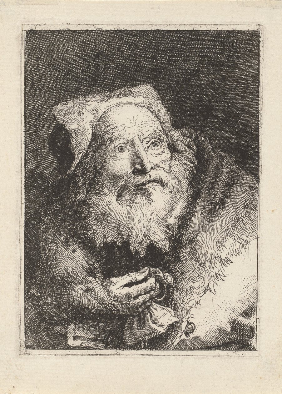 Homem mais velho com uma Pulseira, da Raccolta di Teste (Colecção de Cabeças) de Giovanni Domenico Tiepolo
