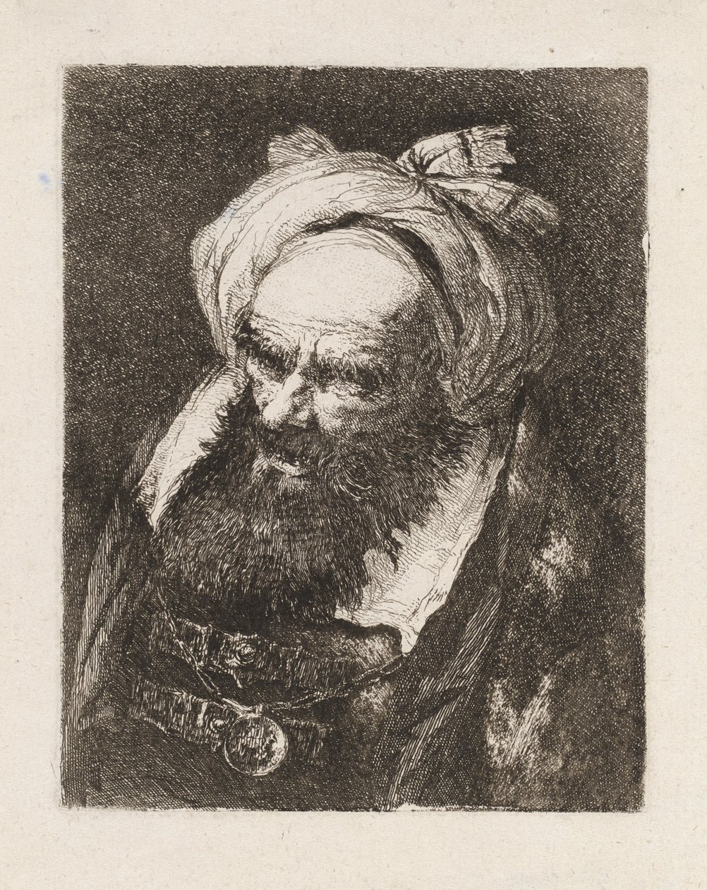 Homem idoso com turbante, da Raccolta di Teste (Coleção de Cabeças) de Giovanni Domenico Tiepolo