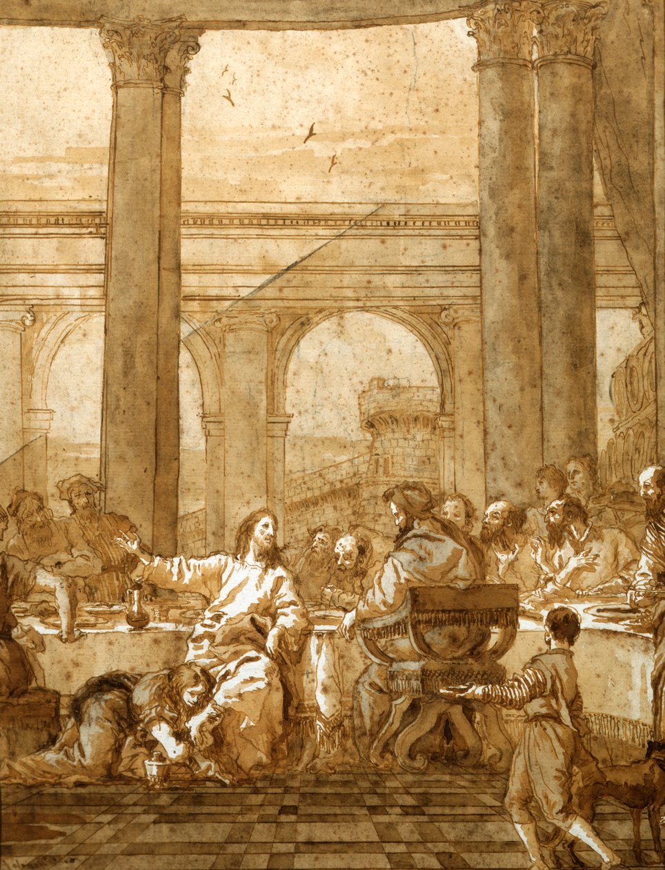 Festa na Casa de Simão, século XVIII de Giovanni Domenico Tiepolo