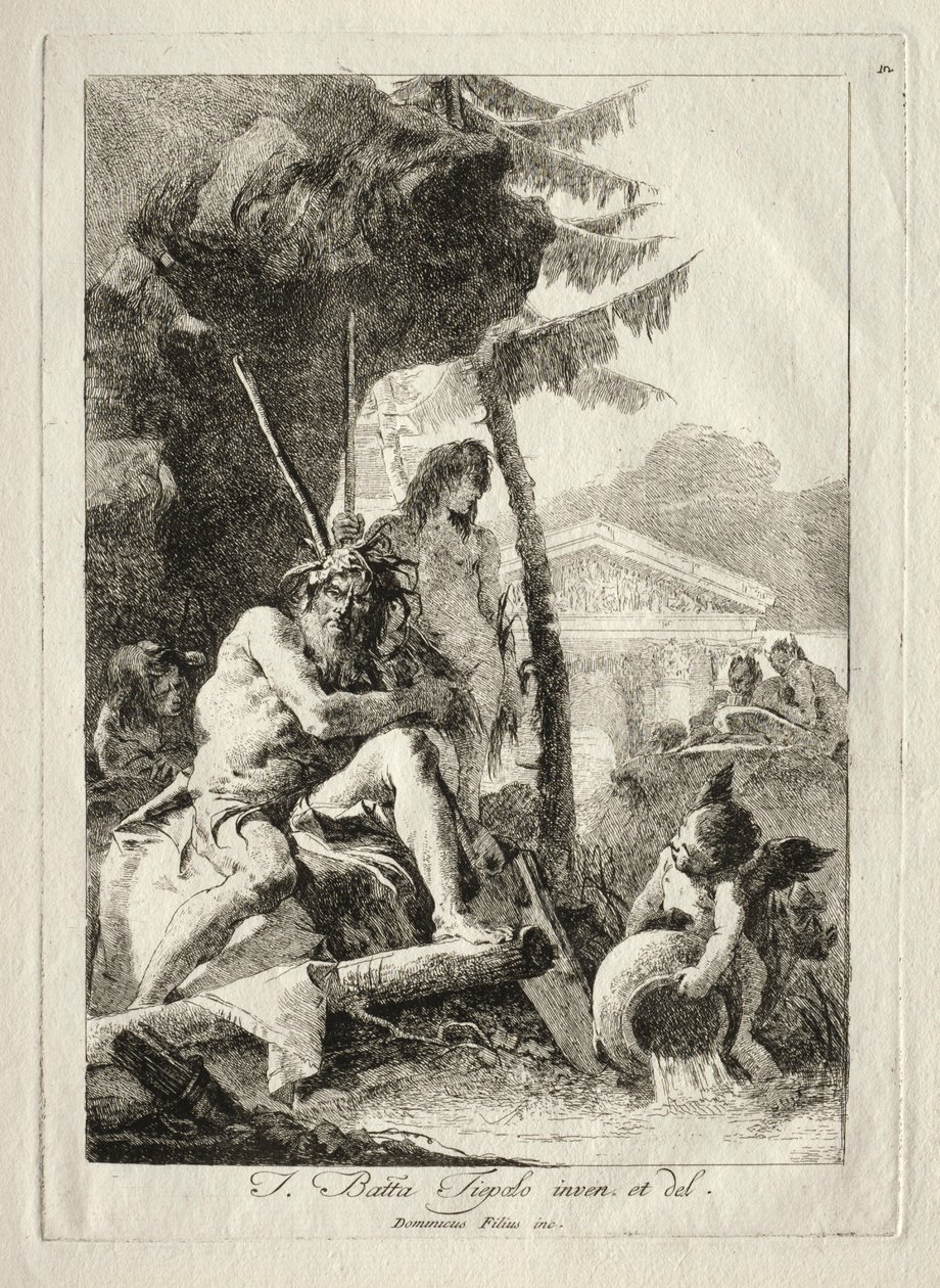 Figuras fluviais. de Giovanni Domenico Tiepolo