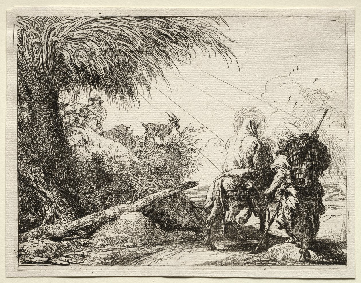Fuga para o Egito: A Sagrada Família e a Palmeira de Giovanni Domenico Tiepolo