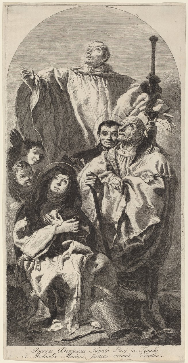 Quatro Santos da Ordem Beneditina de Giovanni Domenico Tiepolo