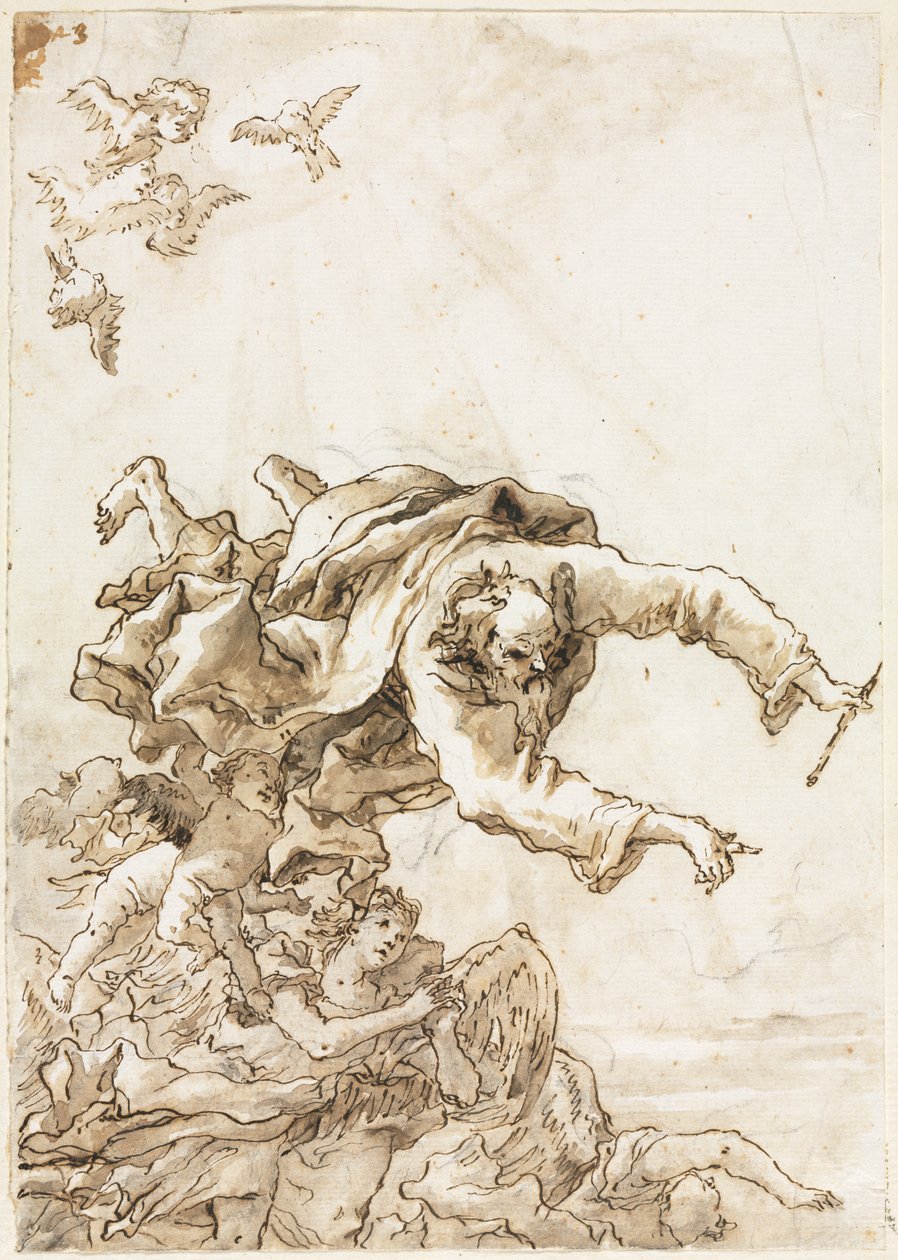 Deus Pai com Anjos e Querubins de Giovanni Domenico Tiepolo