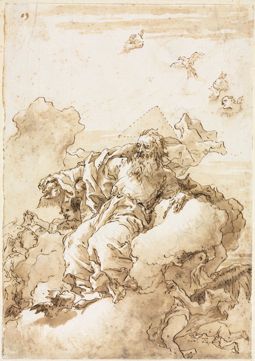 Deus Pai com Símbolo da Trindade de Giovanni Domenico Tiepolo