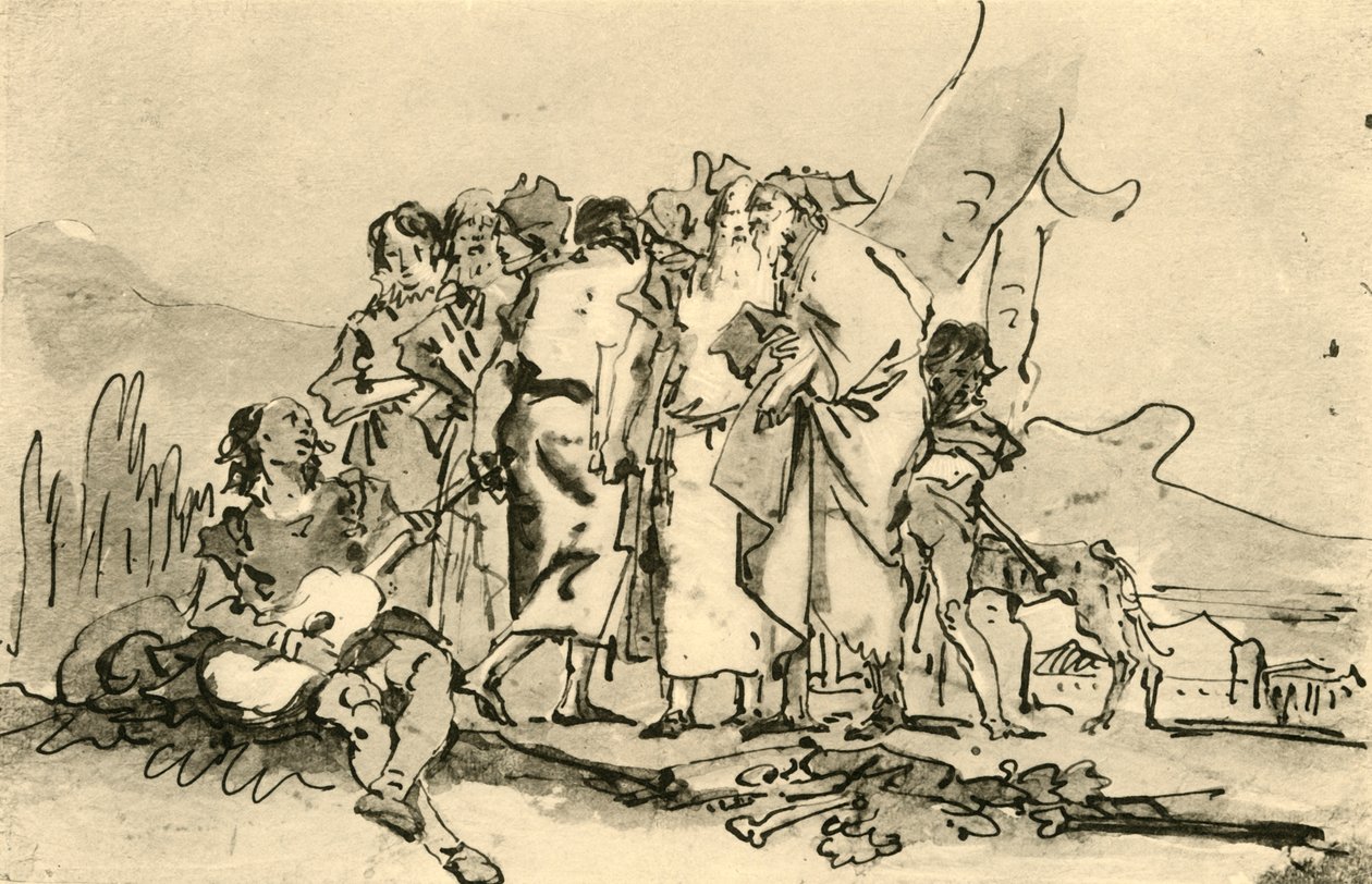Grupo de Velhos e Jovens, meados do século XVIII, 1928 de Giovanni Domenico Tiepolo