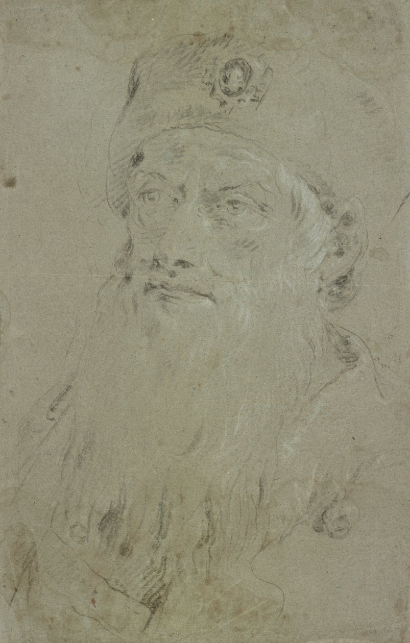 Cabeça de um oriental barbudo de Giovanni Domenico Tiepolo
