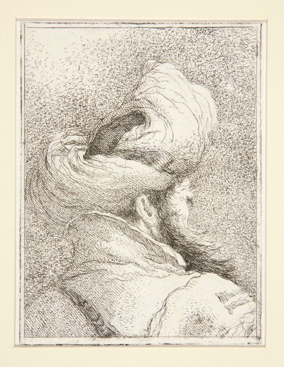 Cabeça de um turco, da série Raccolta di Teste, Libro Secondo (Colecção de cabeças, segundo livro) de Giovanni Domenico Tiepolo