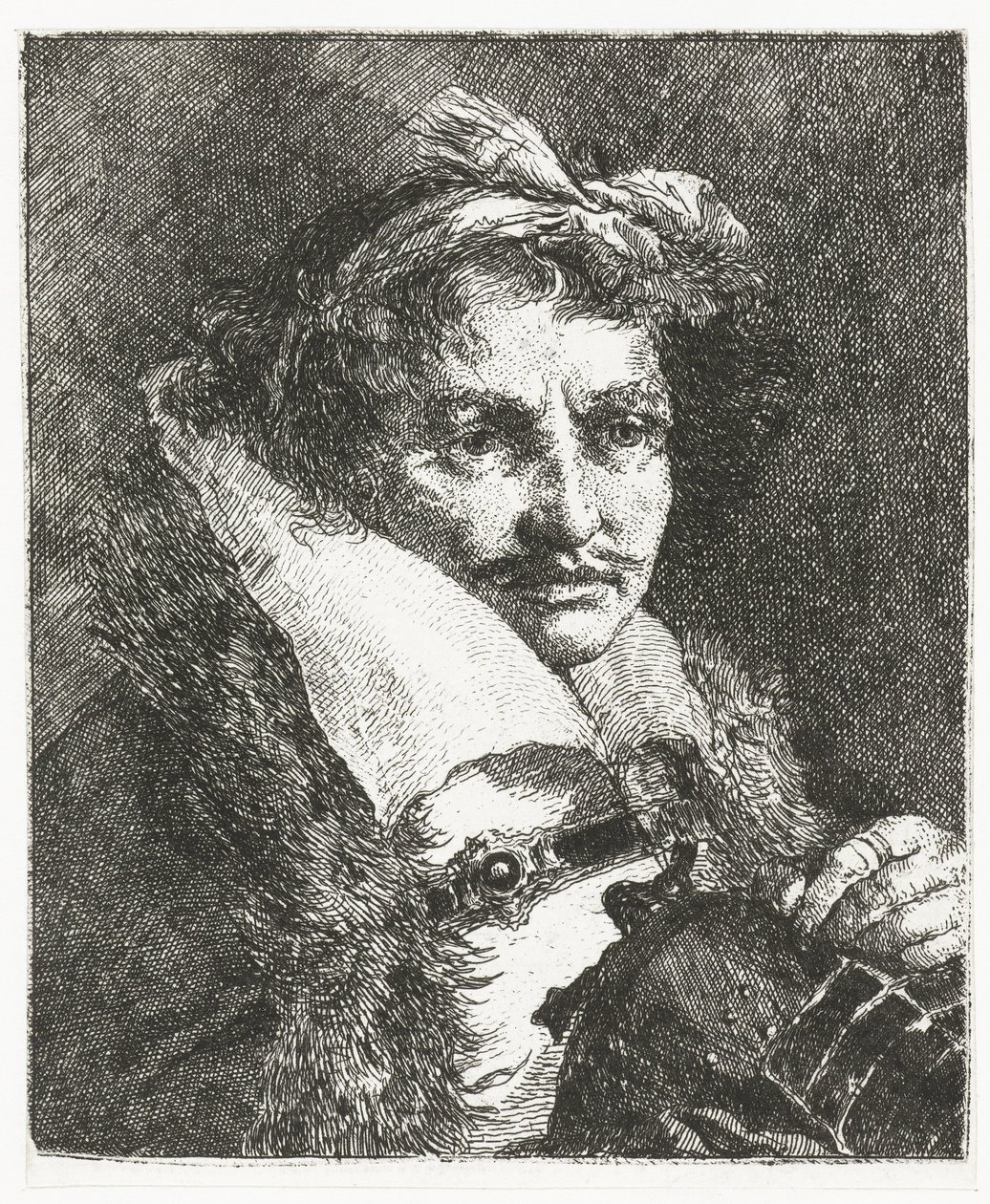 Homem com bigode e capacete
Colecção de cabeças (título da série)
Raccolta di Teste (título da série) de Giovanni Domenico Tiepolo