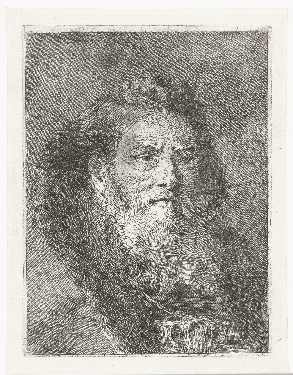 Homem sem capacete Coleção de cabeças (título da série) Raccolta di Teste (título da série) de Giovanni Domenico Tiepolo