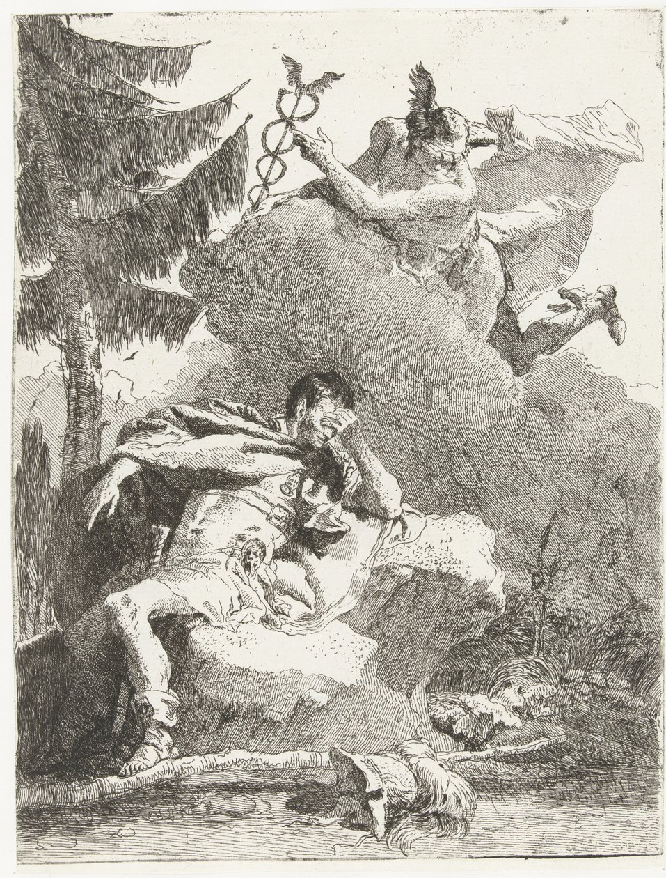 Mercúrio aparece a Enéas num sonho de Giovanni Domenico Tiepolo