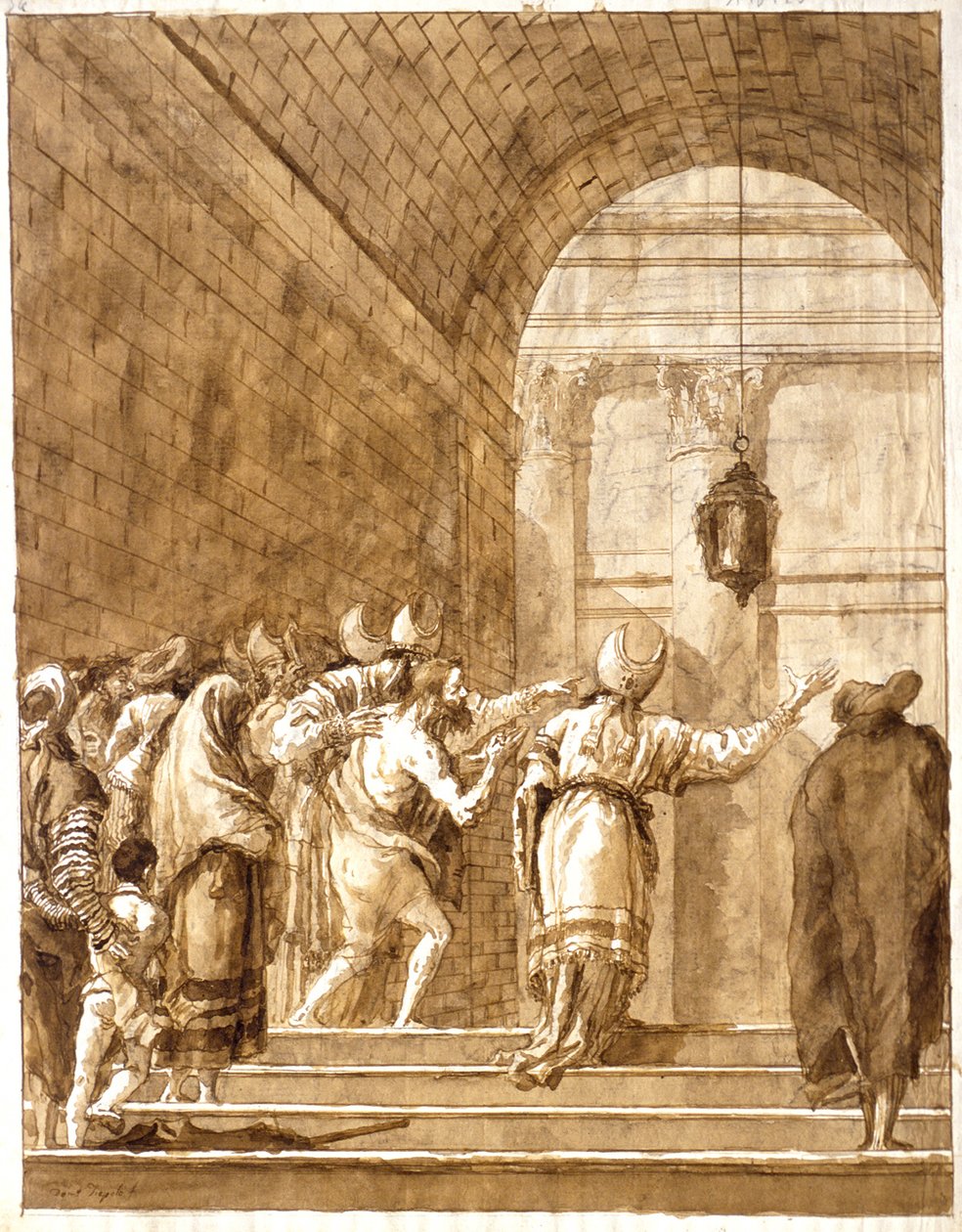 Nabucodonosor regressa da natureza selvagem ao seu palácio de Giovanni Domenico Tiepolo