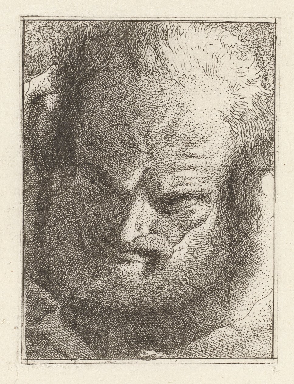 Old Man Looking Downwards, da Raccolta di Teste (Colecção de Cabeças) de Giovanni Domenico Tiepolo