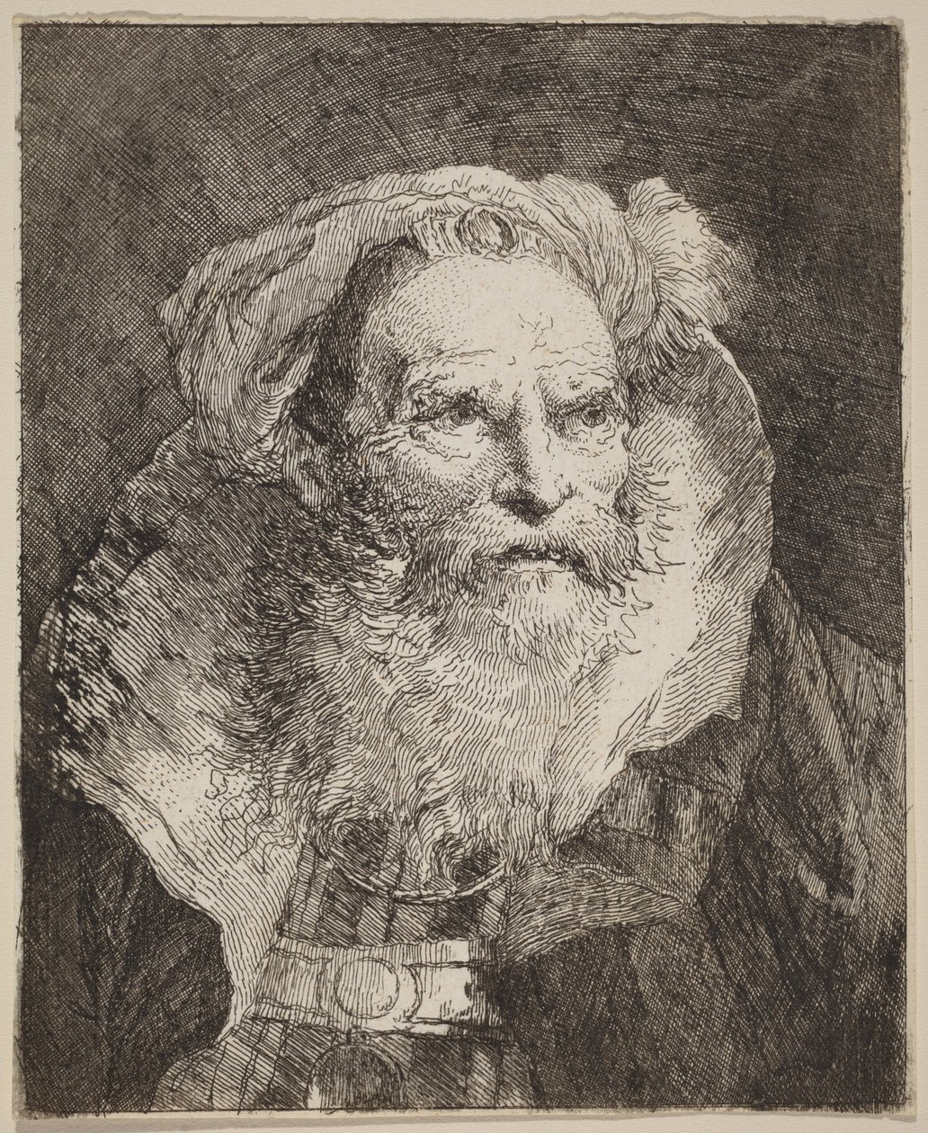 Velho homem a meditar de Giovanni Domenico Tiepolo