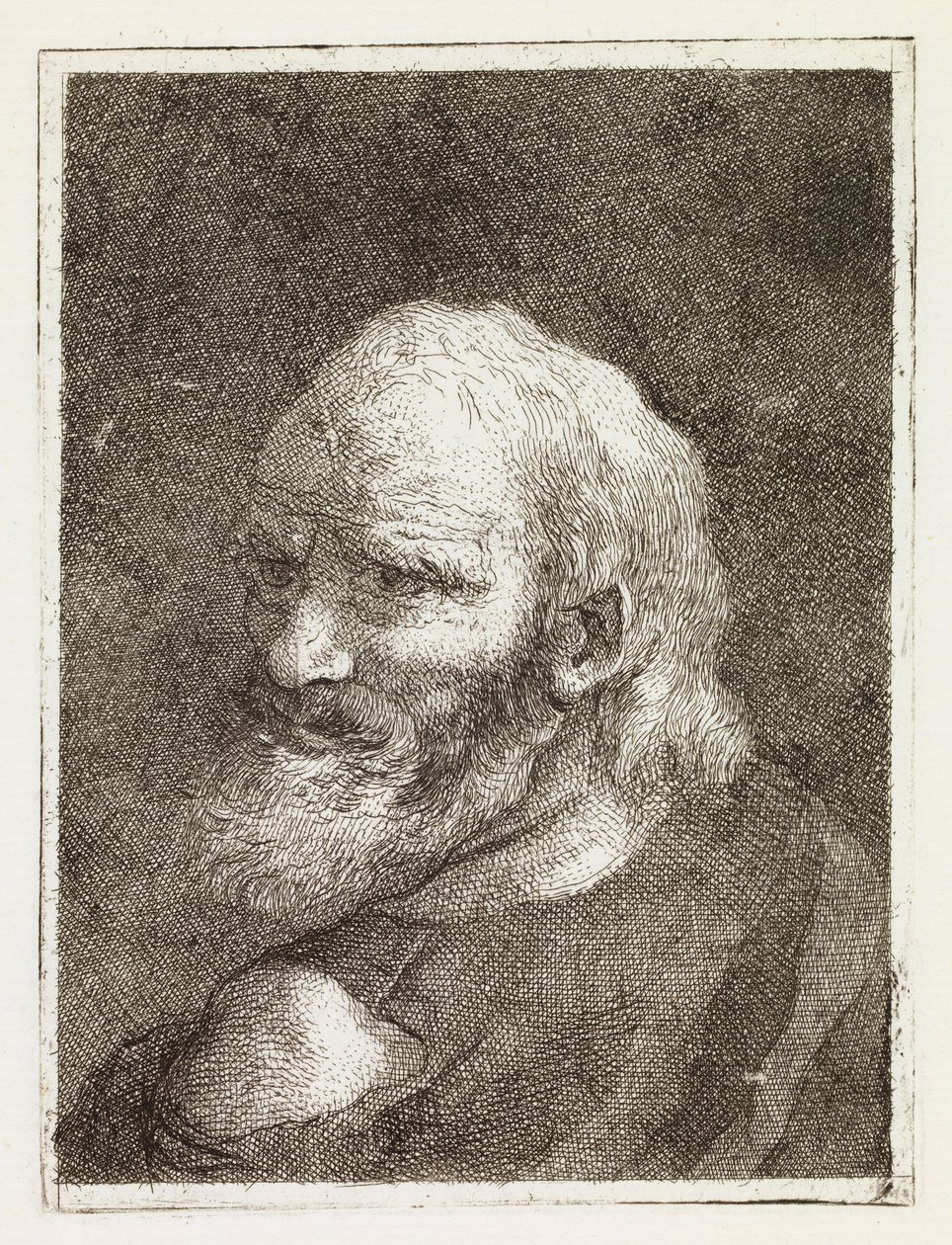 Representação de um homem idoso visto de costas de Giovanni Domenico Tiepolo