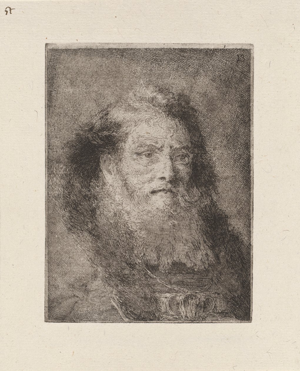 Homem velho com cabeça nua, da Raccolta di Teste (Colecção de Cabeças) de Giovanni Domenico Tiepolo