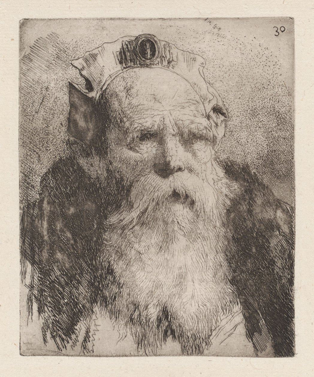 Velho com barba, da Raccolta di Teste (Coleção de cabeças) de Giovanni Domenico Tiepolo