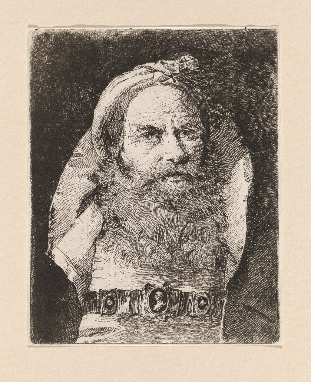 Velho com pequeno turbante, da Raccolta di Teste (Coleção de Cabeças) de Giovanni Domenico Tiepolo
