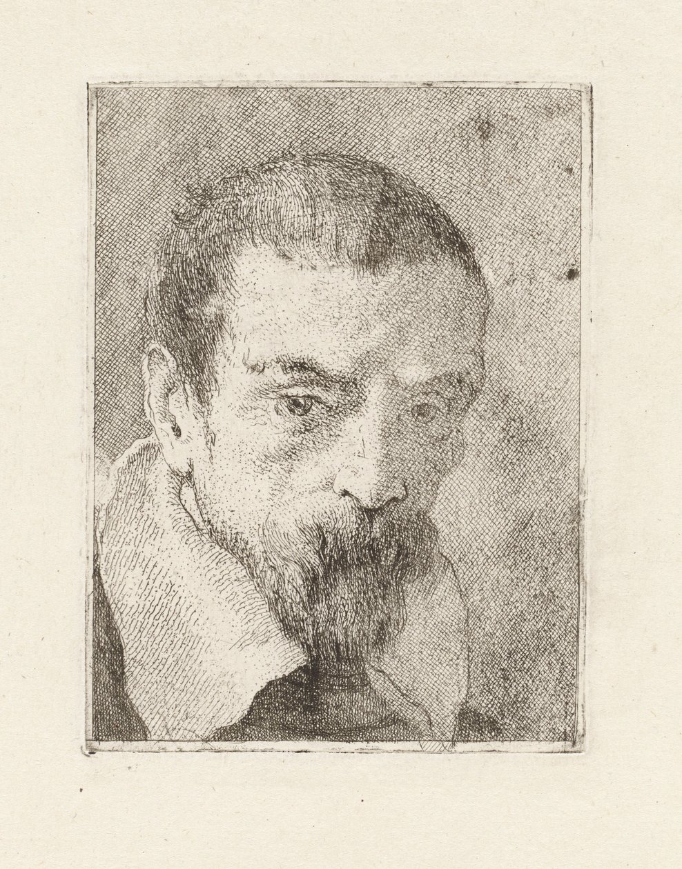 Velho com barba e cabeça nua, da Raccolta di Teste (Colecção de Cabeças) de Giovanni Domenico Tiepolo