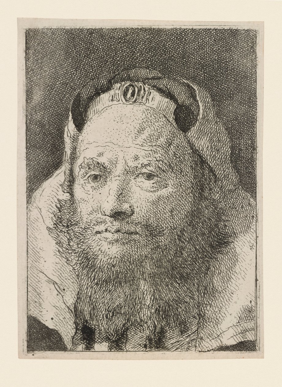 Velho com barba, da Raccolta di Teste (Colecção de Cabeças) de Giovanni Domenico Tiepolo