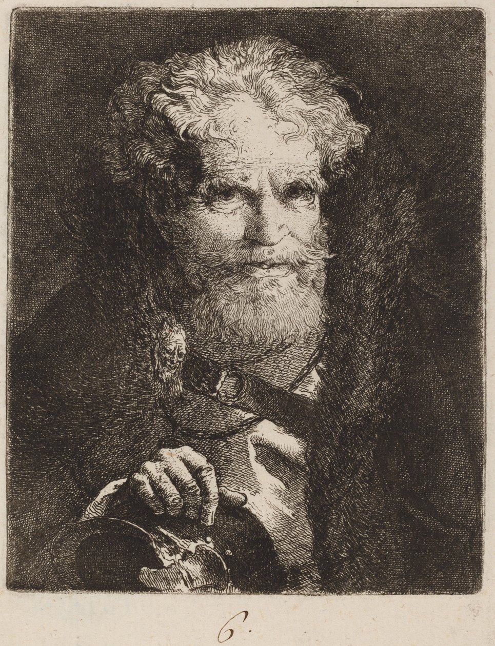 Velho com capacete de Giovanni Domenico Tiepolo