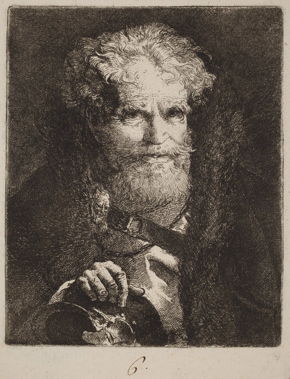 Ancião com um capacete de Giovanni Domenico Tiepolo