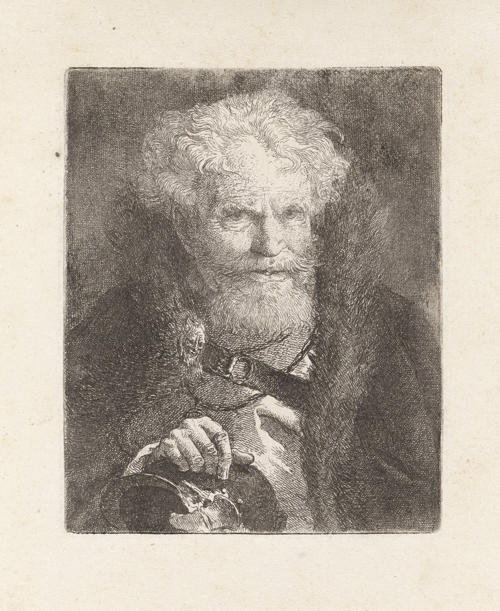 Velho com capacete, da Raccolta di Teste (Colecção de Cabeças) de Giovanni Domenico Tiepolo