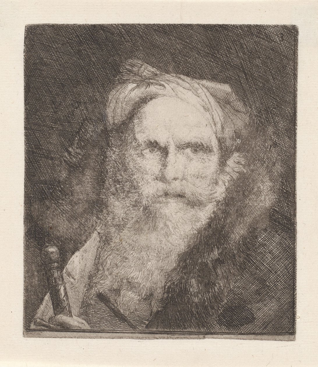 Velho com uma espada, da Raccolta di Teste (Colecção de cabeças) de Giovanni Domenico Tiepolo