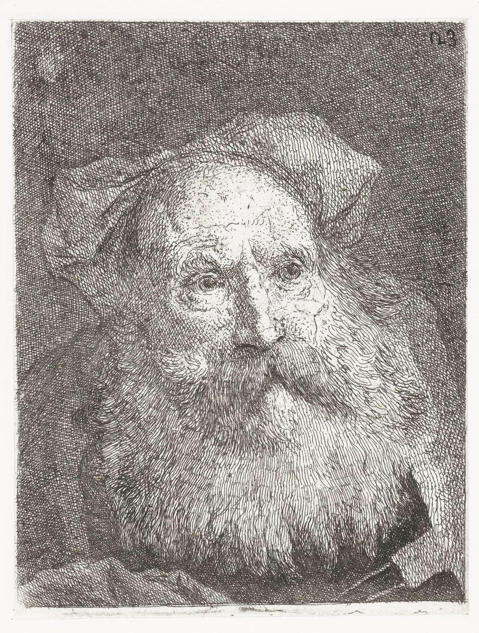 Velho com barba
Colecção de cabeças (título da série)
Raccolta di Teste (título da série) de Giovanni Domenico Tiepolo
