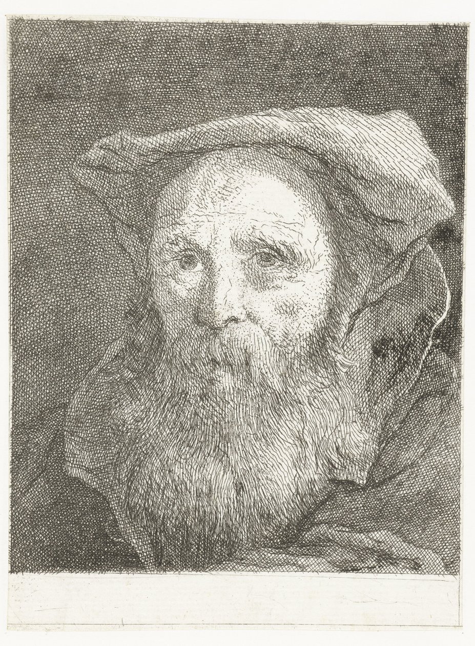 Velho com barba e boina
Colecção de cabeças (título da série)
Raccolta di Teste (título da série) de Giovanni Domenico Tiepolo