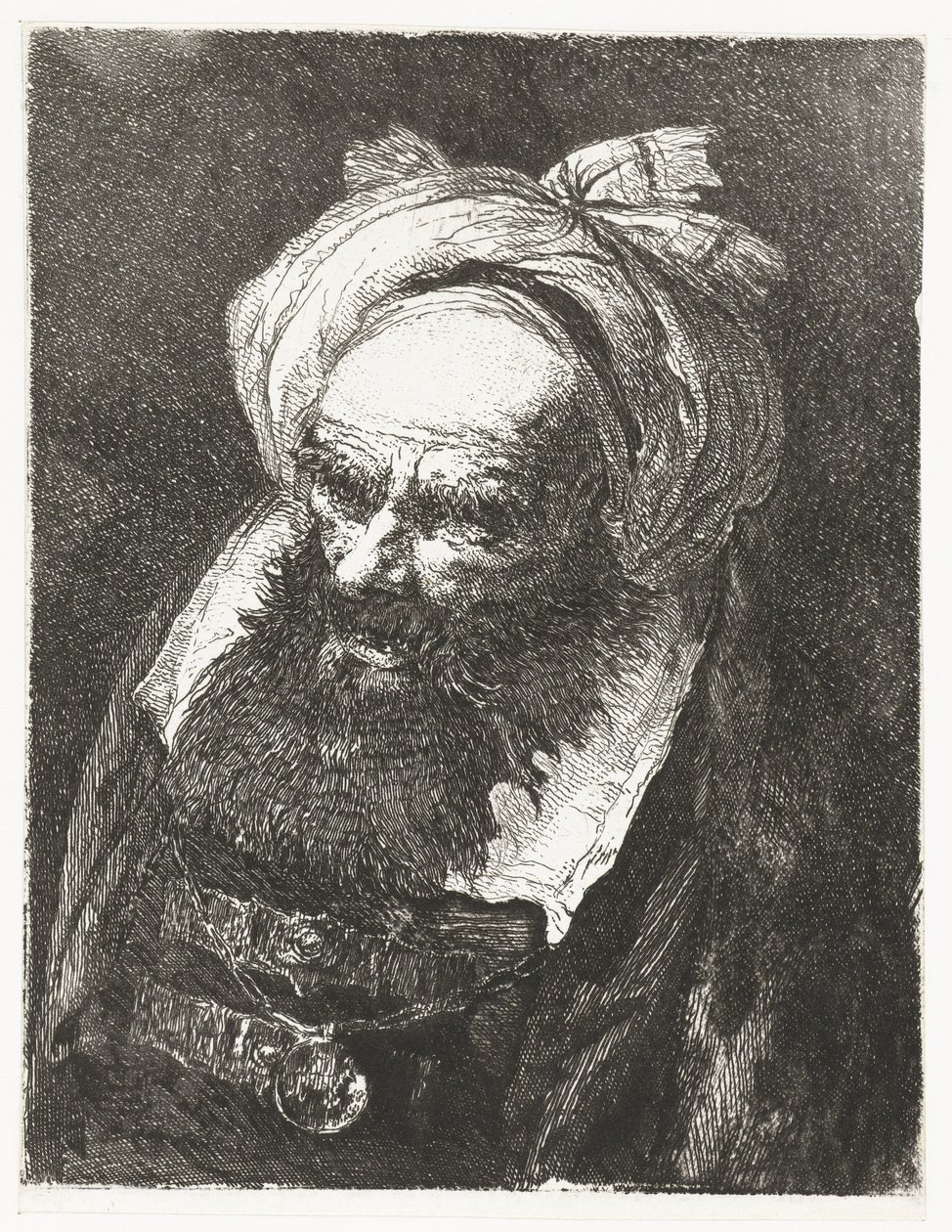 Homem velho com turbante
Colecção de cabeças (título da série)
Raccolta di Teste (título da série) de Giovanni Domenico Tiepolo