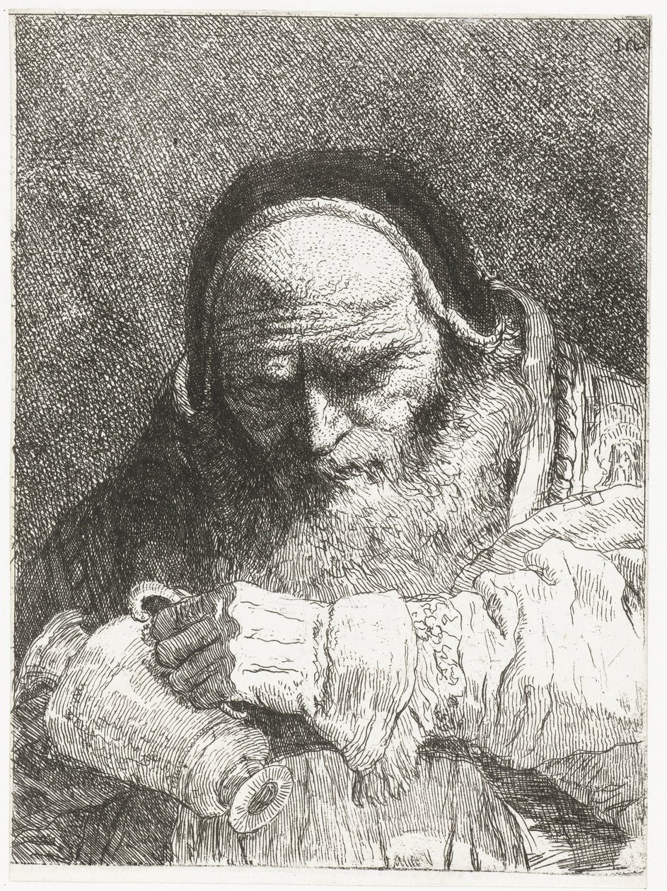 Papa com jarro Coleção de cabeças (título da série) Raccolta di Teste (título da série) de Giovanni Domenico Tiepolo
