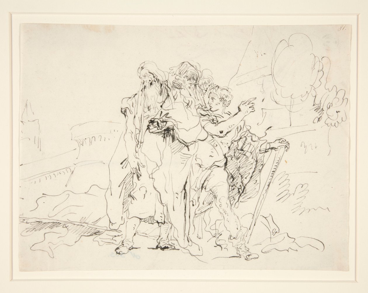 Prião e Companheiros Fora das Muralhas de Tróia de Giovanni Domenico Tiepolo