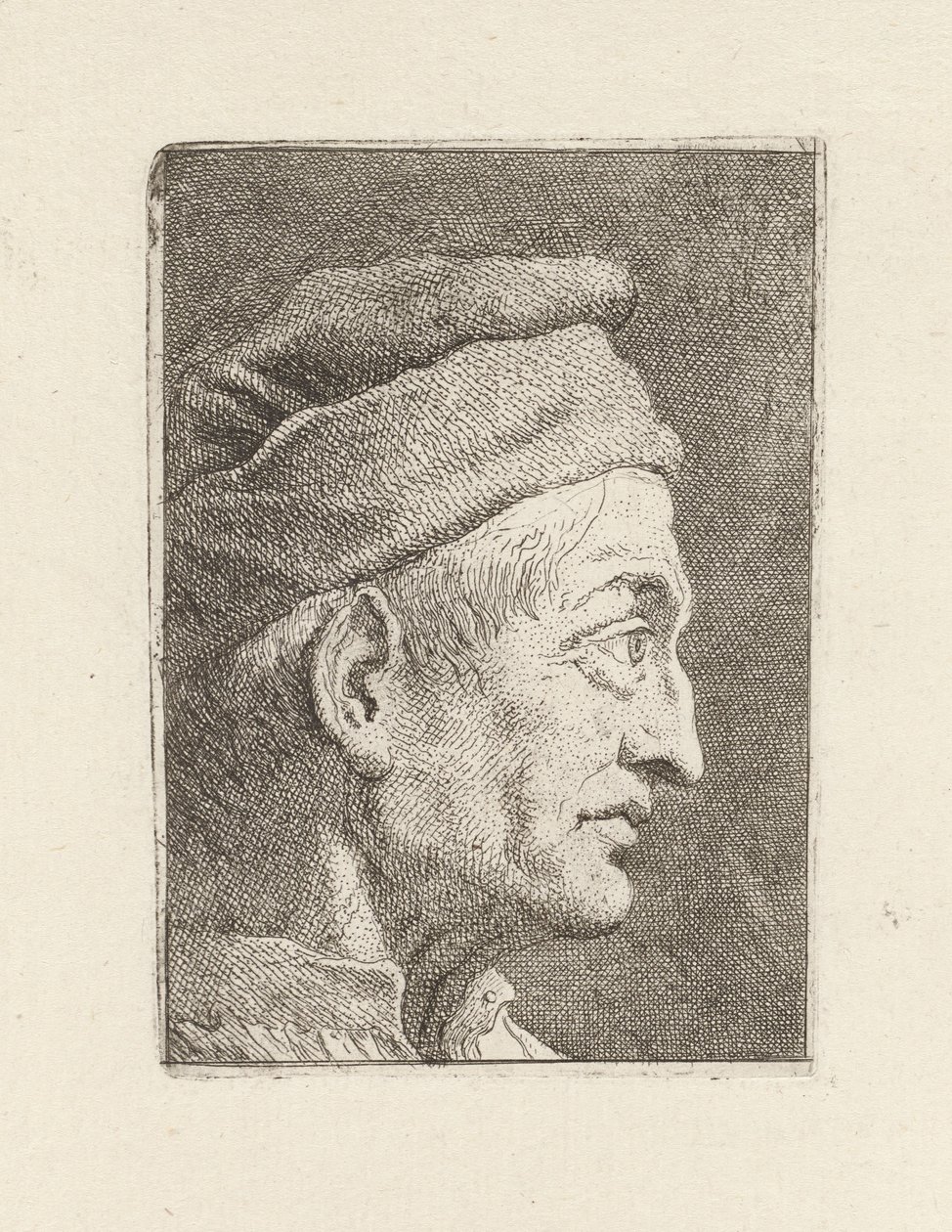 Perfil de um homem idoso, da Raccolta di Teste (Colecção de cabeças) de Giovanni Domenico Tiepolo