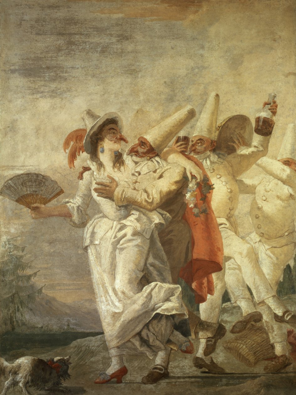 Pulcinella verliebt, c.1793 de Giovanni Domenico Tiepolo