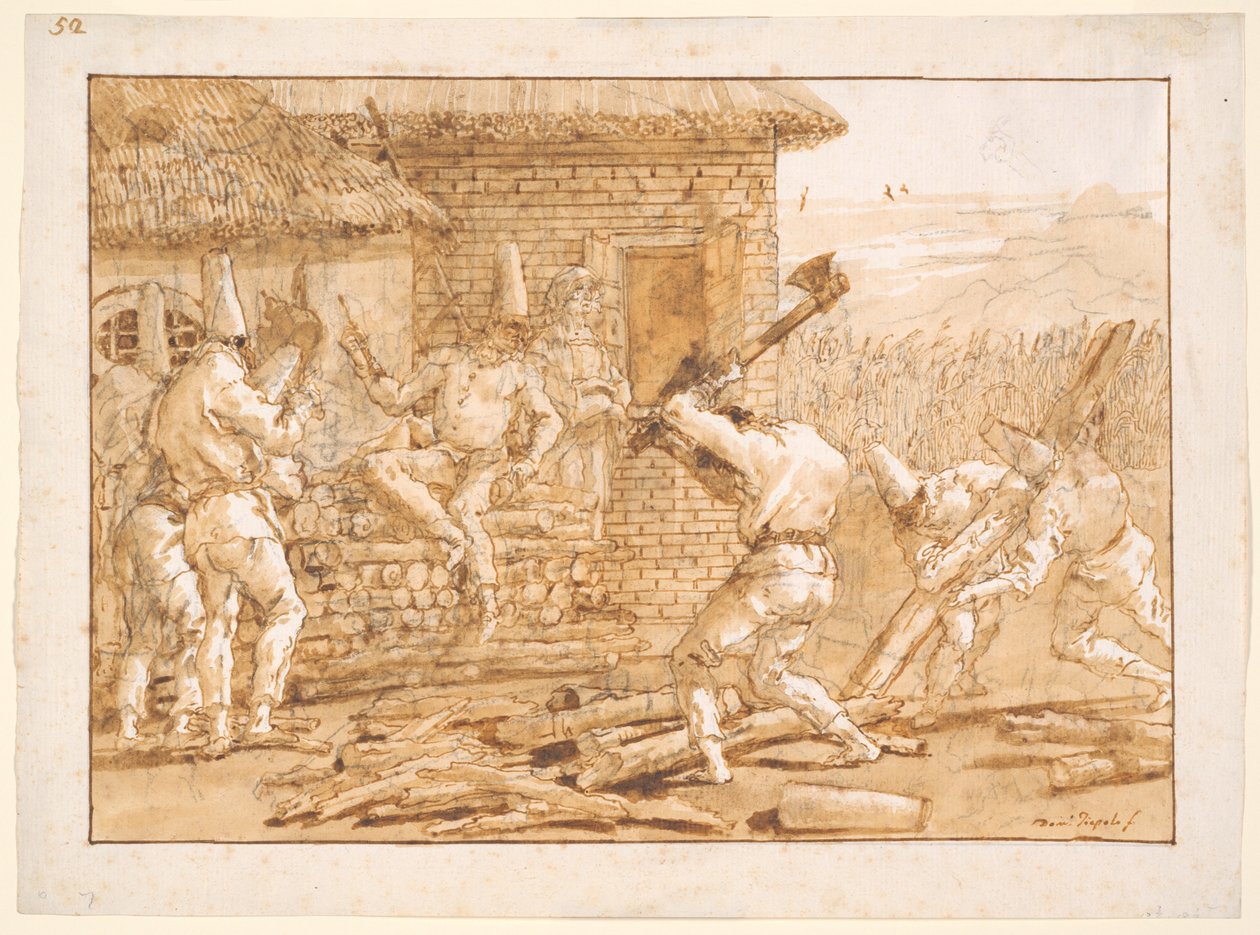 Troncos de Corte de Punchinello de Giovanni Domenico Tiepolo