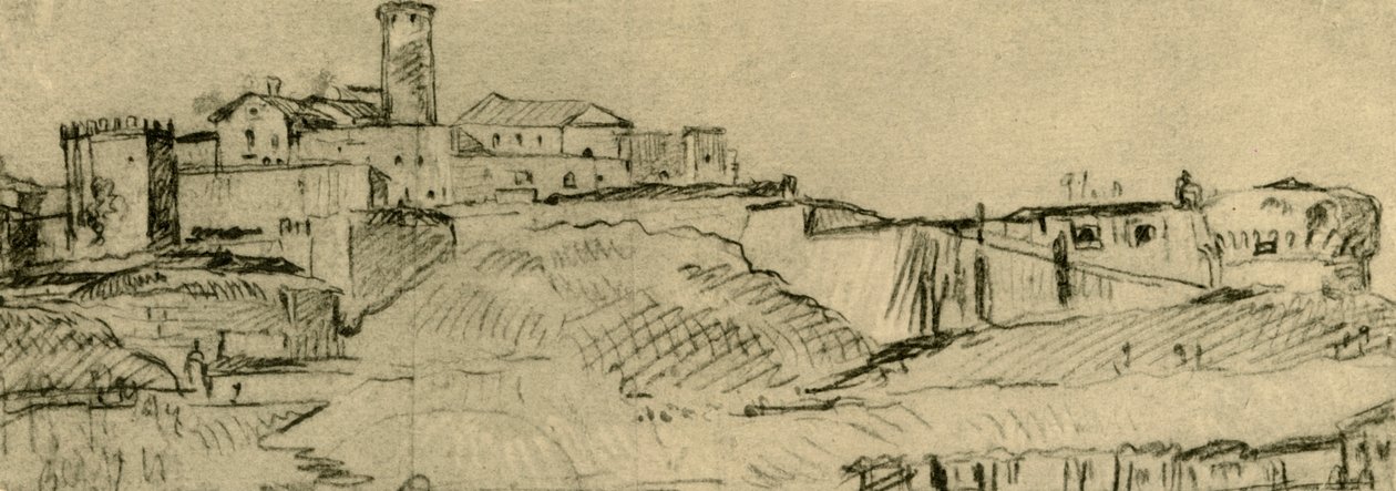 A Cidadela de Brescia, meados do século XVIII, 1928 de Giovanni Domenico Tiepolo