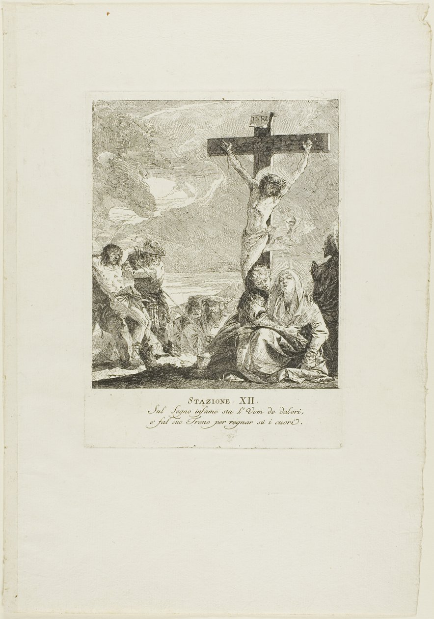 A Crucificação, lâmina doze da Via-Sacra de Giovanni Domenico Tiepolo