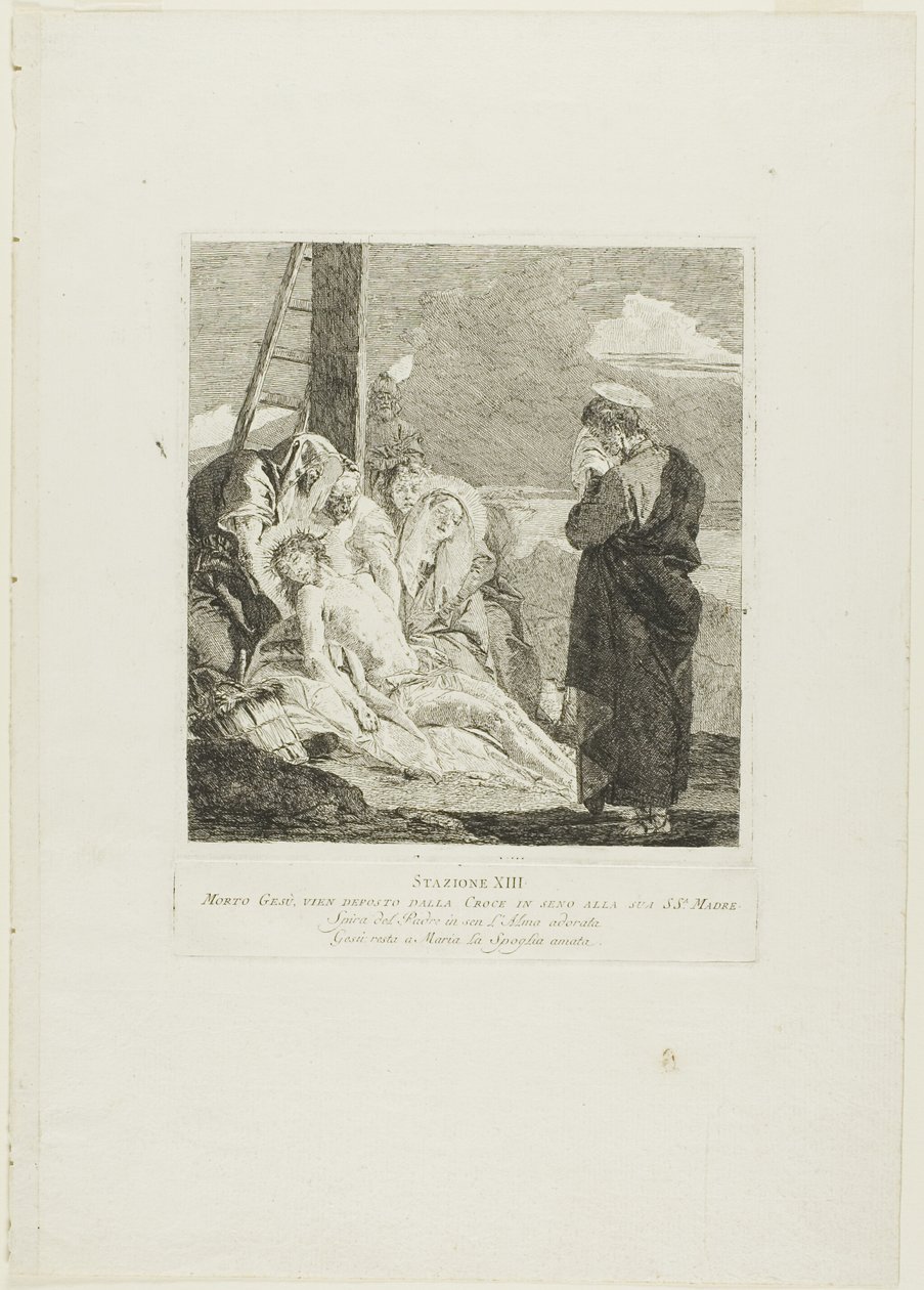 A Deposição, prato treze da Via-Sacra de Giovanni Domenico Tiepolo