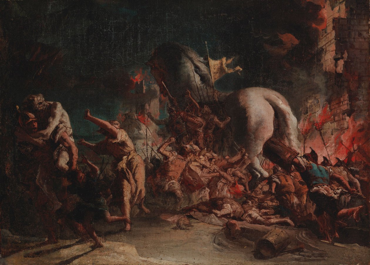 Os Gregos saqueando Troia de Giovanni Domenico Tiepolo