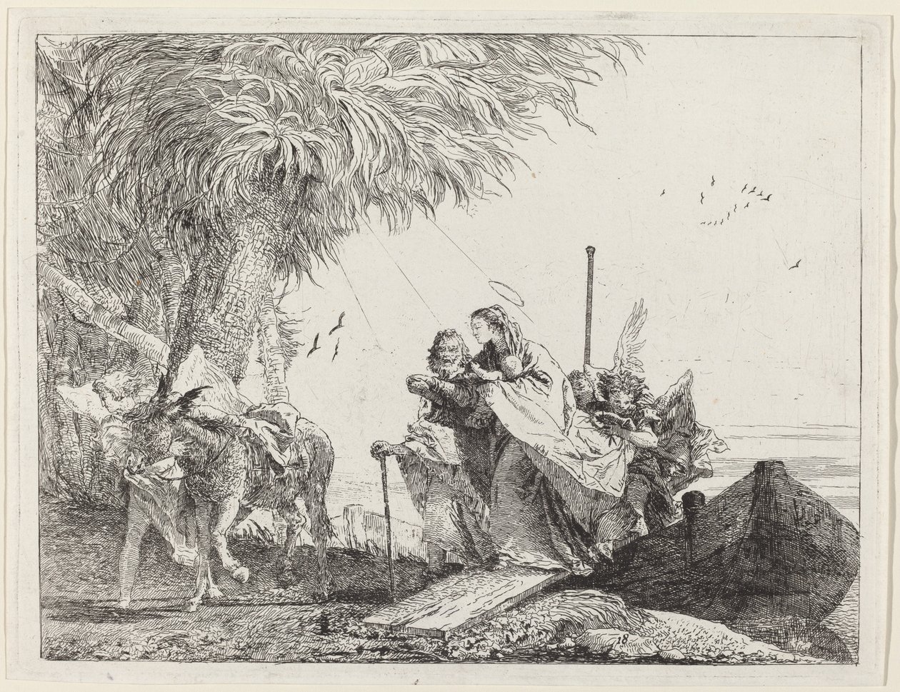 A Sagrada Família Desembarcando de Giovanni Domenico Tiepolo