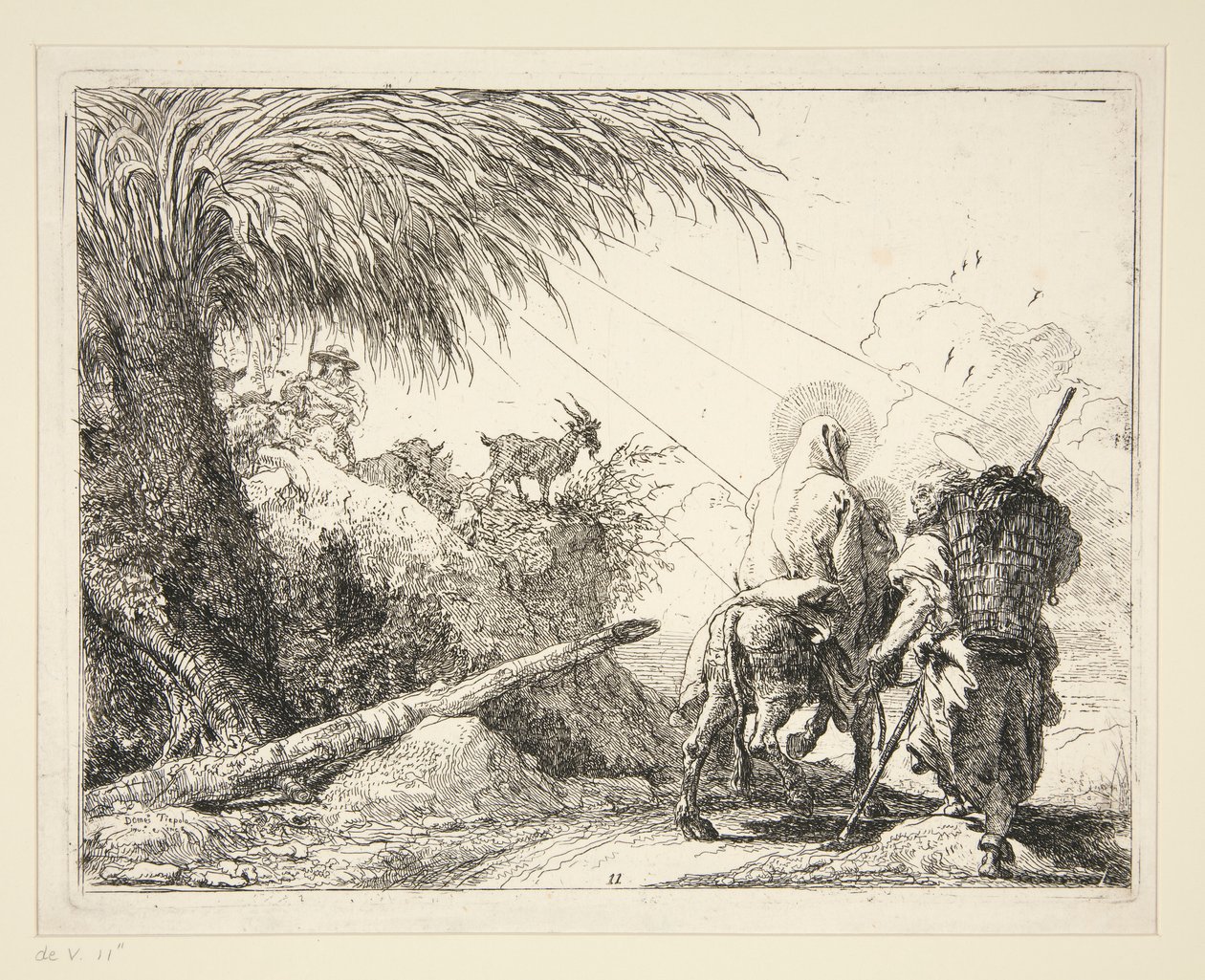 A Sagrada Família num Caminho Rochoso, da série Idee pittoresche sulla fuga em Egitto (Voo para o Egipto) de Giovanni Domenico Tiepolo