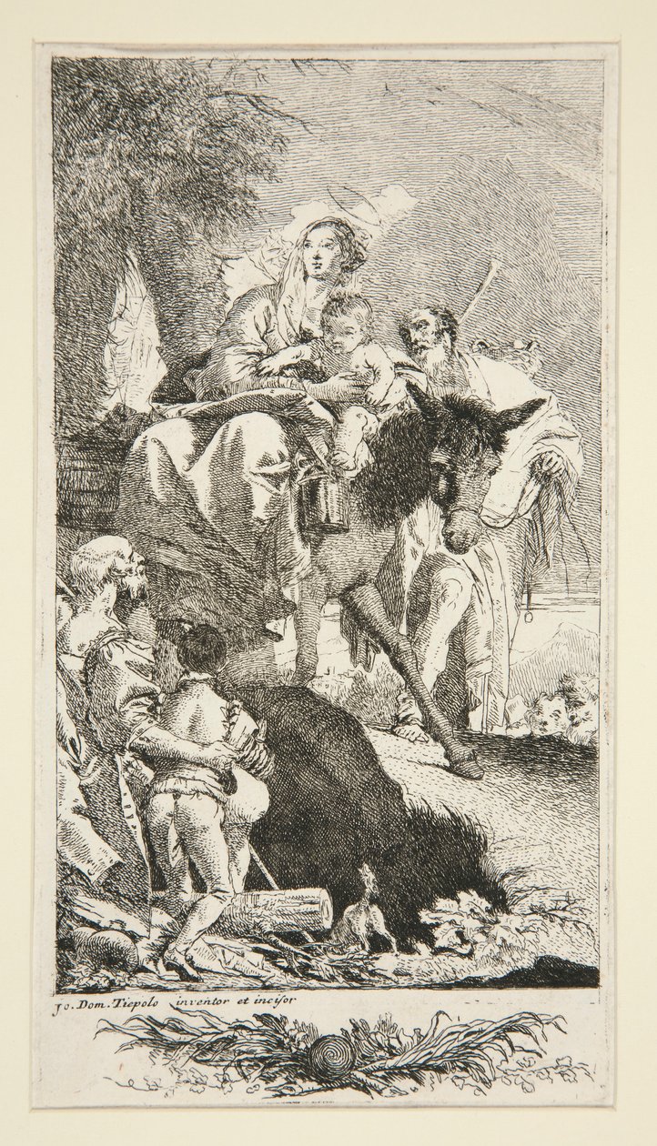 A Sagrada Família com o Mendigo e seu Filho de Giovanni Domenico Tiepolo