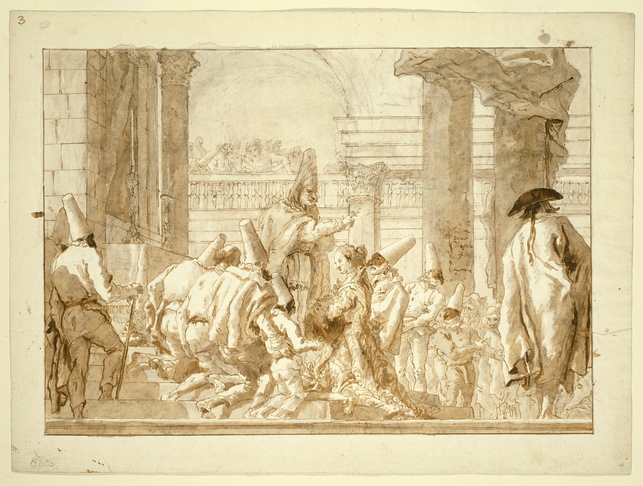 O casamento do pai de Punchinello de Giovanni Domenico Tiepolo
