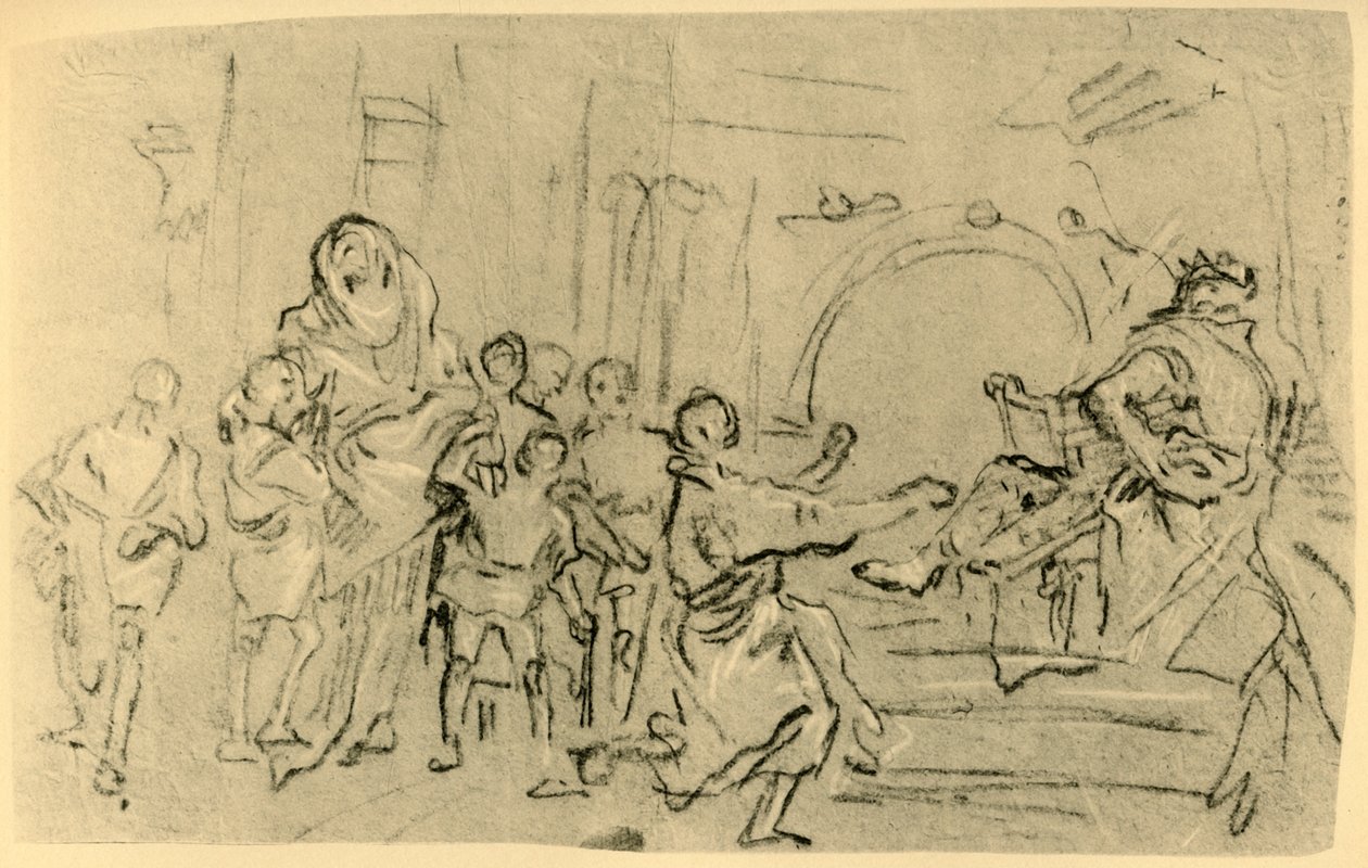 A Mãe dos Macabeus antes de Antíoco, c1759, 1928 de Giovanni Domenico Tiepolo