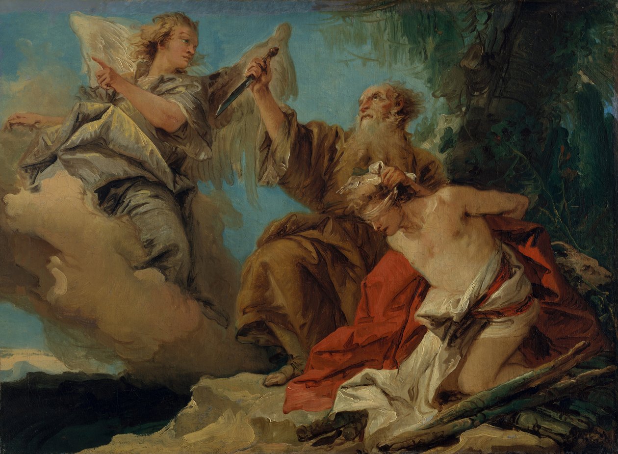 O sacrifício de Isaac, meados da década de 1750. de Giovanni Domenico Tiepolo