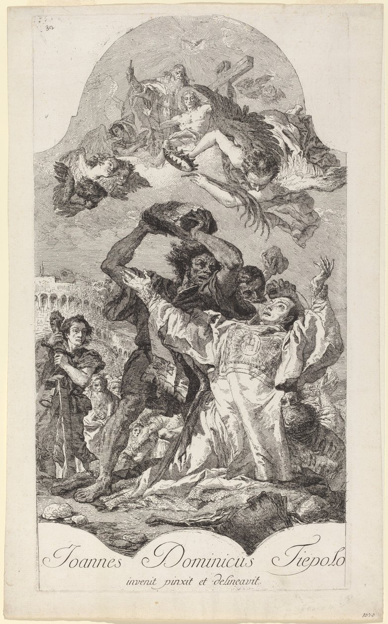 O apedrejamento de Santo Estêvão de Giovanni Domenico Tiepolo