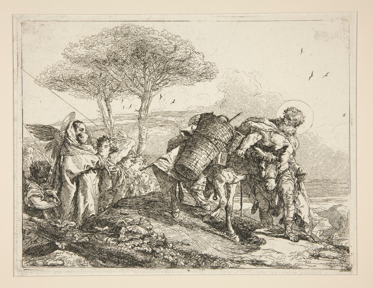 The Virgin, Holding the Child, da série Idee pittoresche sopra la fuga in Egitto (Voo para o Egipto) de Giovanni Domenico Tiepolo
