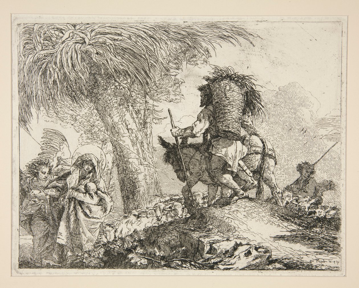 A Virgem e o Menino com José, da série Idee pittoresche sopra la fuga in Egitto (Flight into Egypt) de Giovanni Domenico Tiepolo
